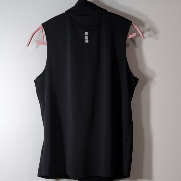 Jamie Sadock | Black Sleeveless Asymmetrical Collar 3/4 Zip Stretchy Top Size M - Picture 8 of 9